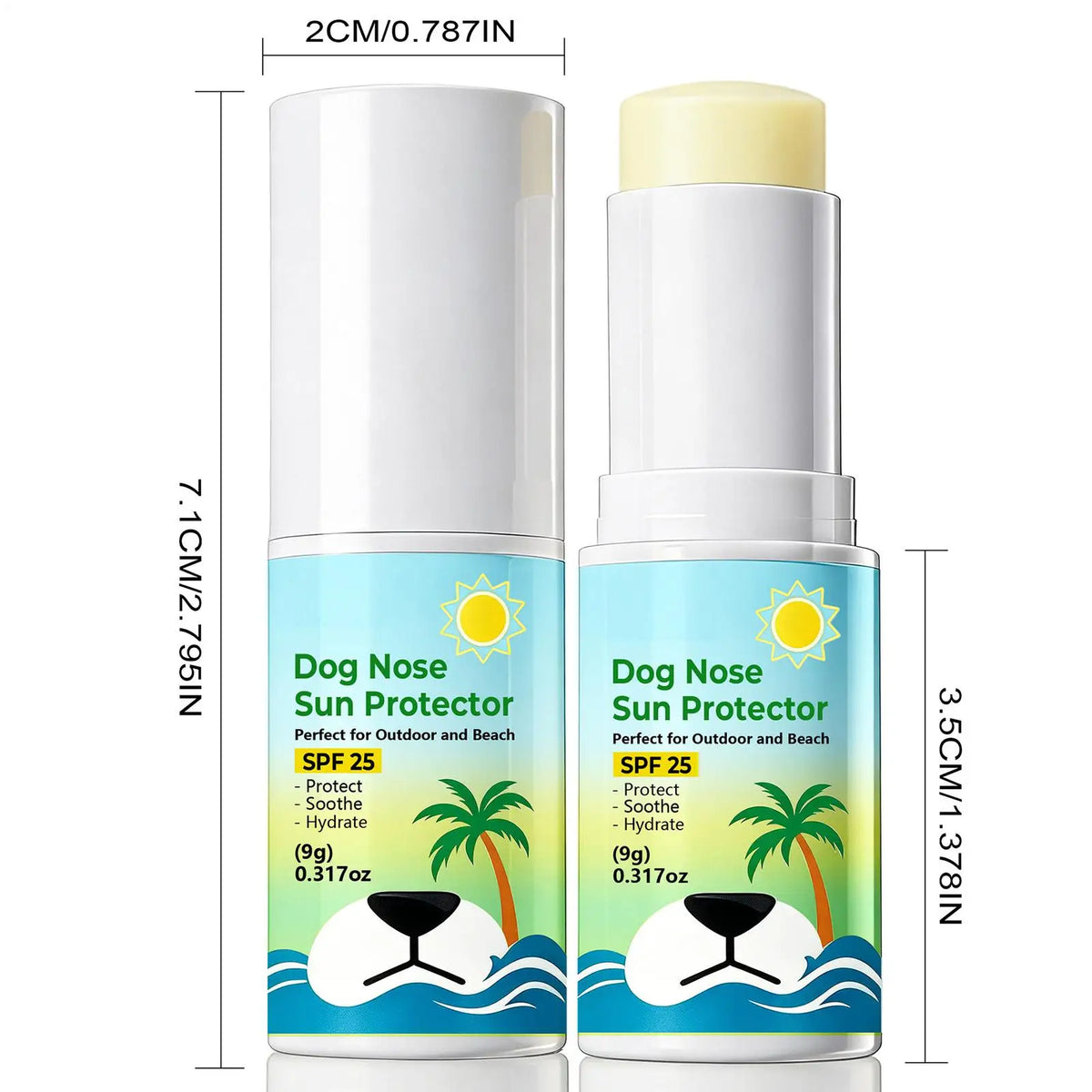 SPF 25 Dog Sunscreen Balm Safe Gentle Non Greasy Universal Summer Sun Protection for Dogs Pet Parents Family Friends Outdoo
