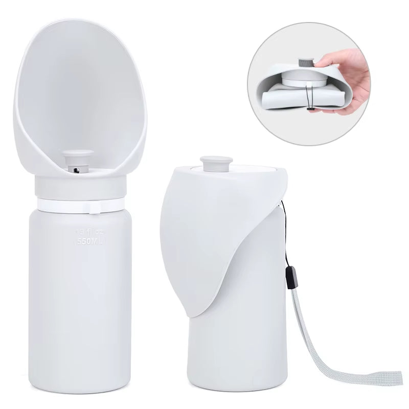 Food Grade Silicon 550Ml Pet Water Bottle Outdoor Dog Feeder Dispenser Drinking Bottle for Dogs Walking